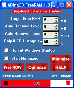 ADing FreeRAM - Increase available RAM to your computer.